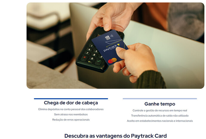 Como conseguir o cartão Corporativo PayTrack