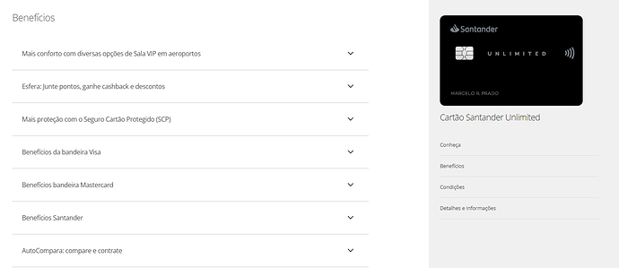 Benefícios dos Santander Unlimited