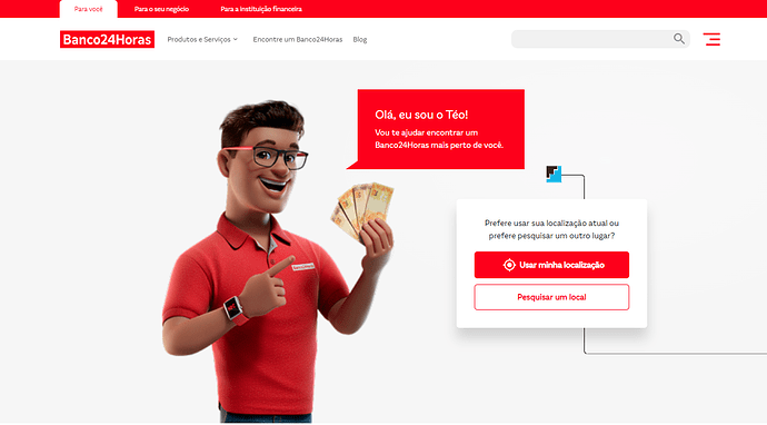 Página do site do Banco 24 Horas
