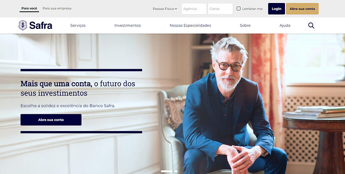 Imagem do site do Banco Safra