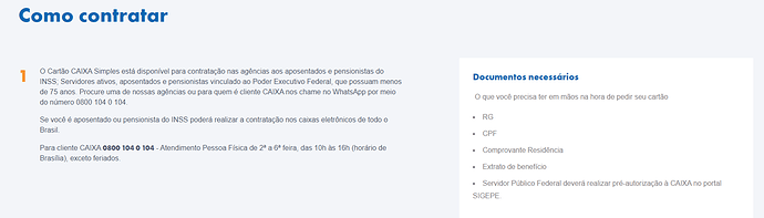 Como contratar cartão Caixa Simples