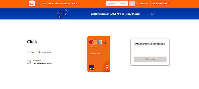 Qual o melhor cartão: Click Itaucard ou Bradesco Din
