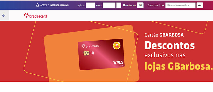 Qual é o banco do cartão GBarbosa?