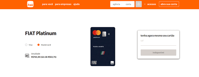 Como conseguir o Cartão de Crédito Fiat Platinum
