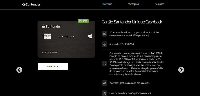 Qual cartão Santander dá direito a sala VIP no aeroporto?
