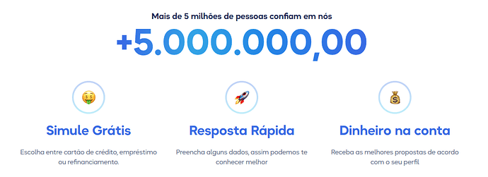 Página do site empréstimo Easy Credito