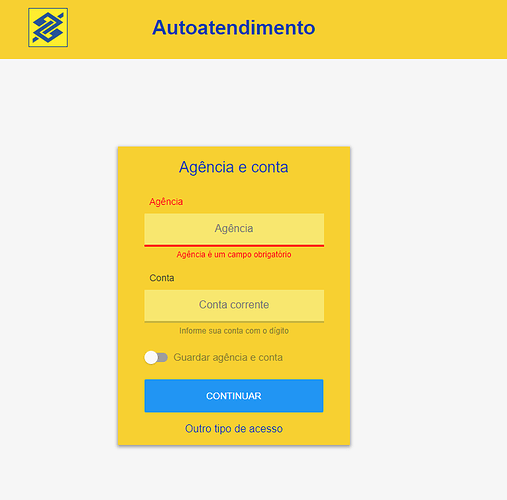 Solicitação cartão de crédito OuroCard
