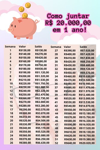 como juntar 20 mil em um ano