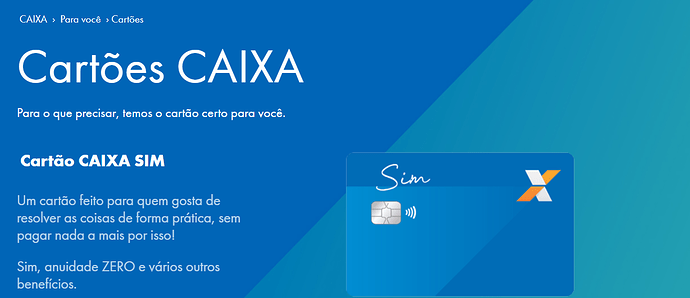 Cartão Caixa Sim