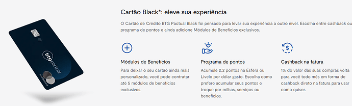 Cartão de crédito black BTG Pactual