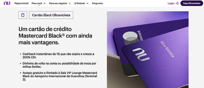 Como pedir Nubank Ultravioleta pelo app?