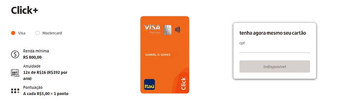 Qual cartão aprova com 500 de score?