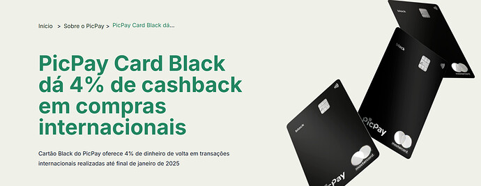 Tem cartão com cashback em todas as compras?