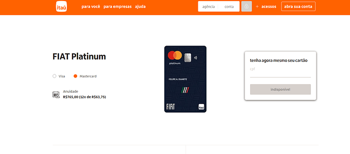 Como conseguir o Cartão Fiat Platinum