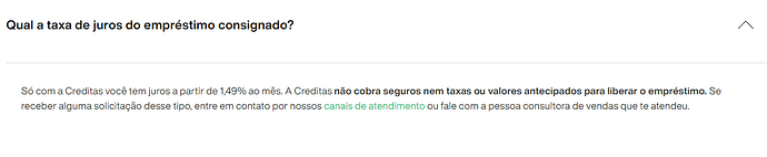 Taxa de juros empréstimo consignado Crefisa