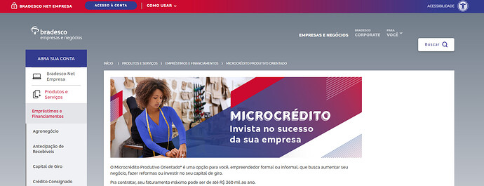 Quais instituições oferecem microcrédito produtivo orientado?