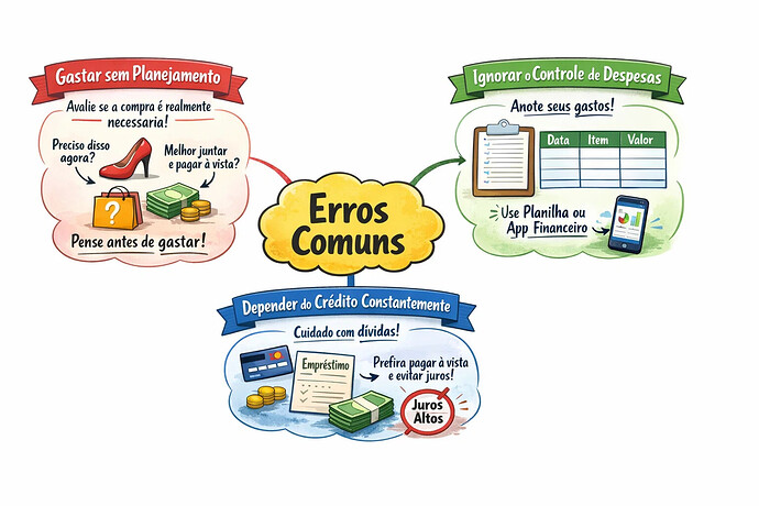 Erros financeiros comuns