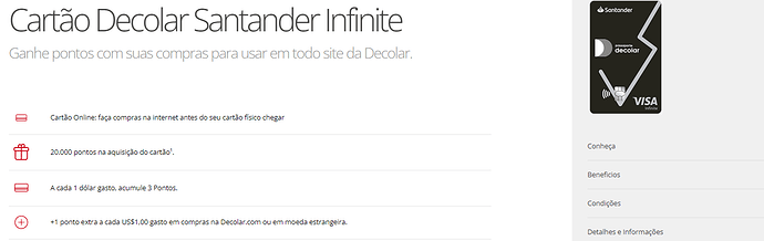 Página do site do Santander