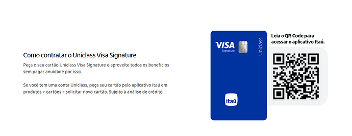 Cartão Itaú Uniclass Visa Signature da direito a sala VIP?