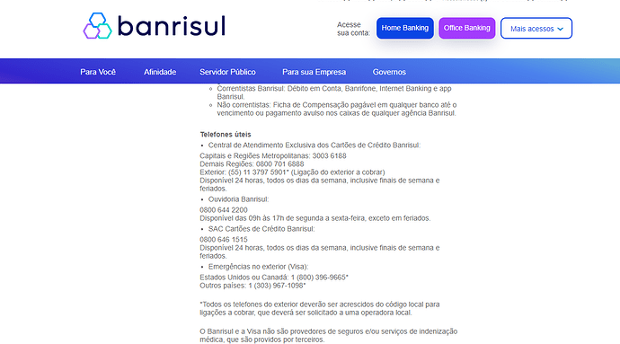 Cartão Banrisul Universitário Internacional Visa