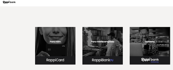 Página do site Rappi Bank