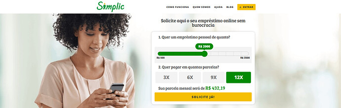 Como posso solicitar um empréstimo com garantia de celular na Simplic?
