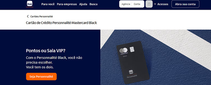 Qual a renda para ter um cartão Black Itaú?