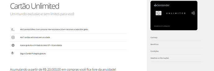 Cartão Santander Unlimited