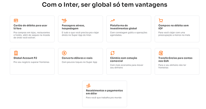 Cartão de crédito Internacional Banco Inter
