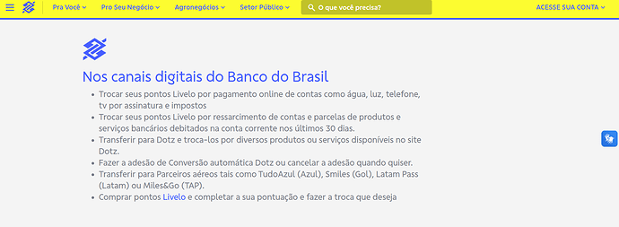 Como faço para resgatar os pontos do cartão de crédito do Banco do Brasil?
