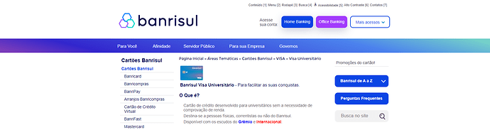 Como conseguir o cartão Banrisul Universitário Internacional Visa