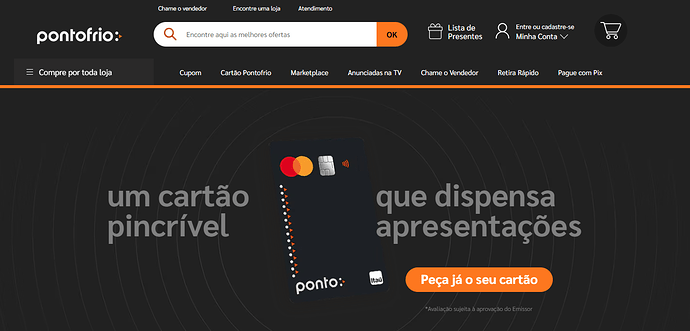 Página do site Pontofrio