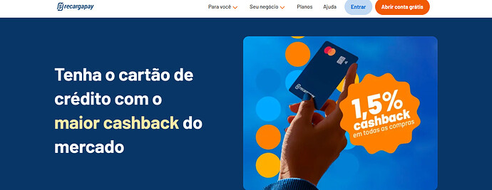Tem cartão com cashback em todas as compras?