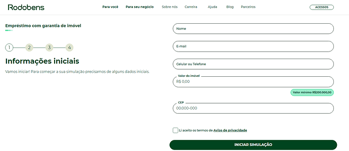 Página do site da Rodobens