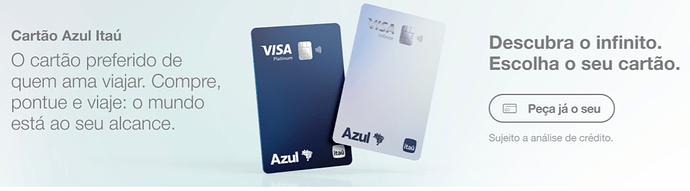 Página do site da Azul sobre o cartão de crédito