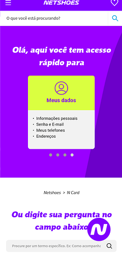 Print do site do cartão N card