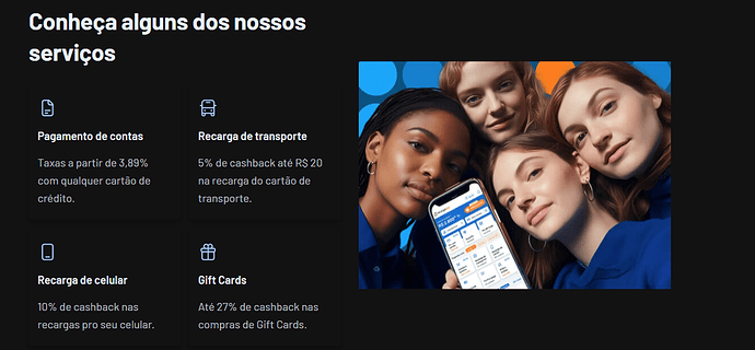 Página do site do RecargaPay