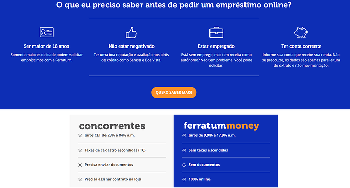 Página do site Ferratum
