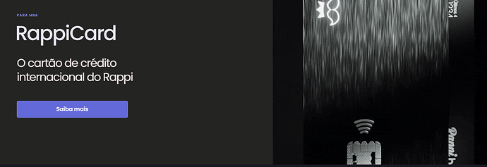 Página do site da RappiCard