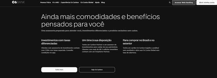 Quanto rende 1.000 reais no C6 Bank por mês?