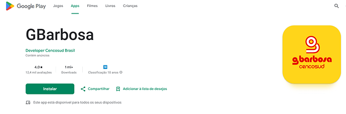Qual é o aplicativo do cartão do GBarbosa?