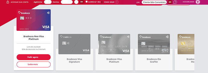 Quais bancos têm bandeira Visa?