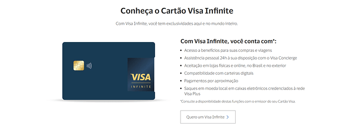 Qual a renda para ter um cartão Infinite?
