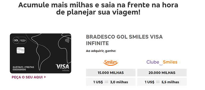 Cartão Bradesco Smiles Visa Gold