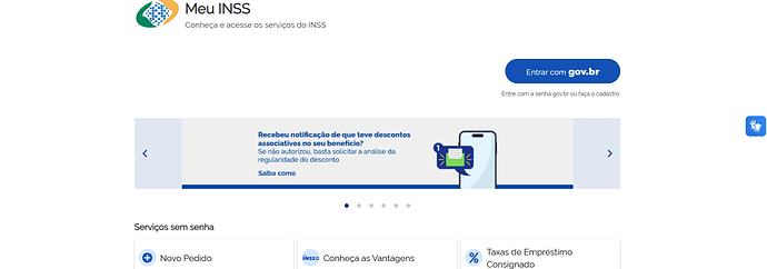 Site INSS aposentaria pontos