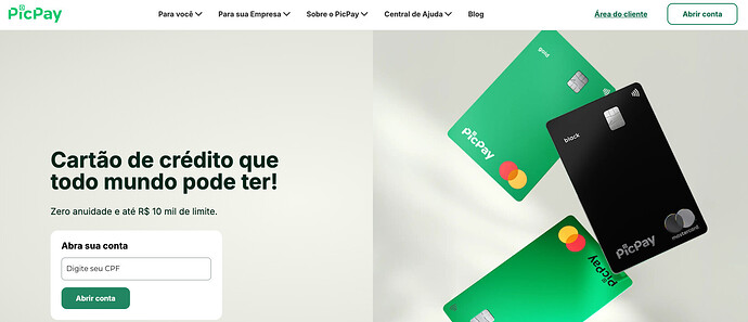 Conta PicPay, que dá cashback