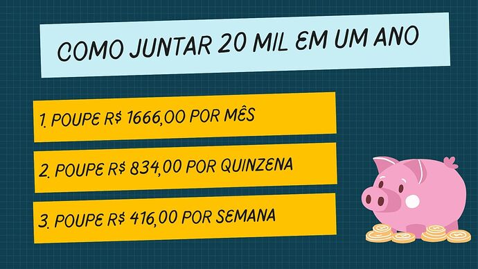 como juntar 20 mil em 1 ano