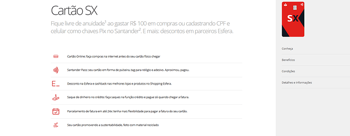 Qual cartão Santander é mais vantajoso?