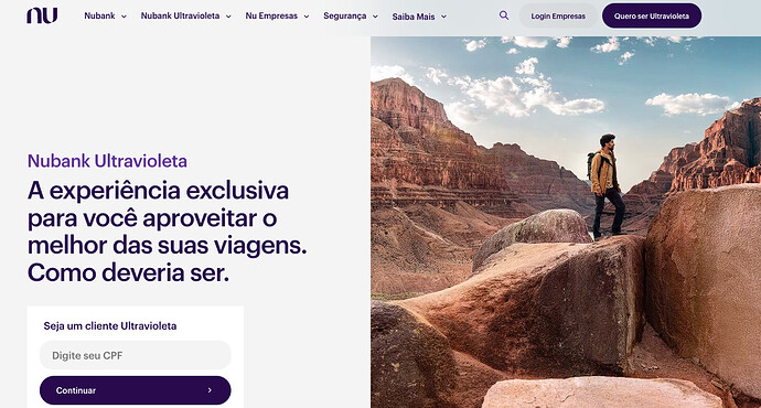 Nubank Ultravioleta., conta que dá cashbackpng