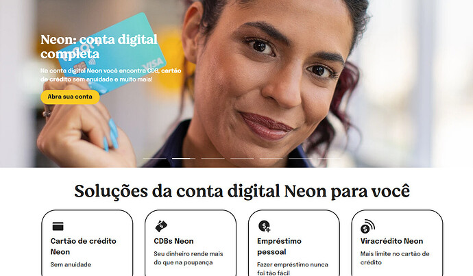 Cartão de crédito para negativado Neon